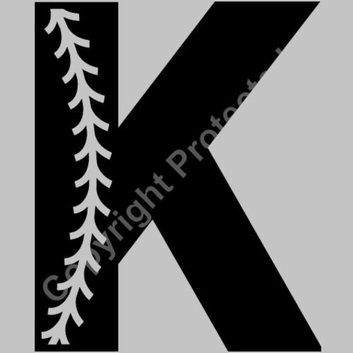 Baseball Alphabet K left Thumbnail