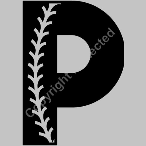 Baseball Alphabet P right Thumbnail