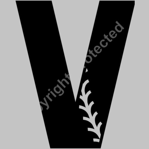 Baseball Alphabet V right Thumbnail