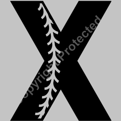 Baseball Alphabet X left Thumbnail