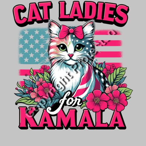 cat ladies for kamala harris 2024 election artwork Thumbnail