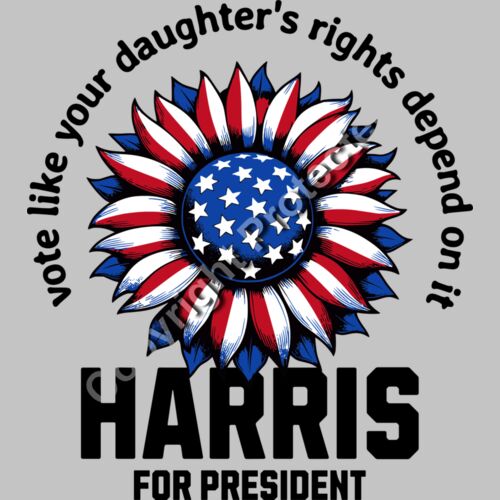 Kamala Harris 2024 American flag sunflower artwork Thumbnail