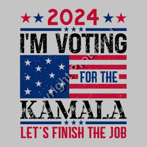 kamala harris 2024 campaign american flag finish the job design Thumbnail