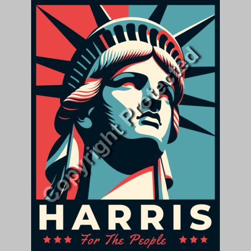 Kamala Harris 2024 campaign art featuring Statue of Liberty and bold typography     kamala harri Thumbnail