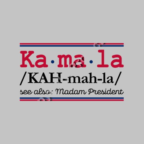 kamala harris 2024 campaign text design red blue striped outline Thumbnail