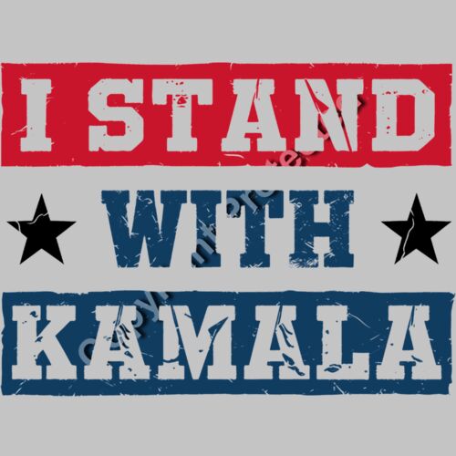 kamala harris 2024 i stand with kamala red blue star text Thumbnail