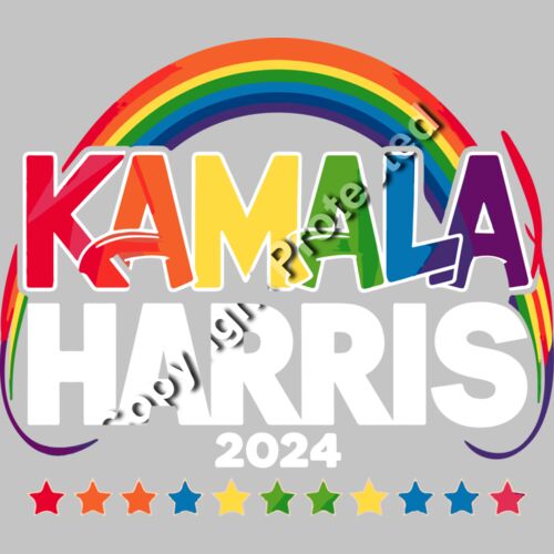 kamala harris 2024 rainbow pride themed design with stars Thumbnail