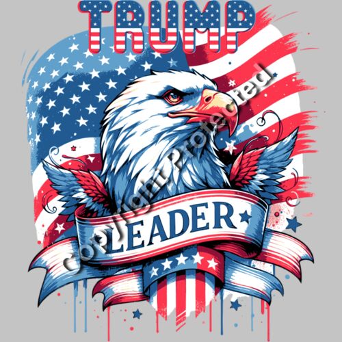 Trump 2024 eagle leader patriotic design with American flag background Thumbnail