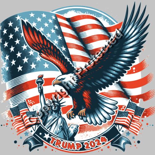 Trump 2024 eagle statue liberty American flag graphic artwork Thumbnail