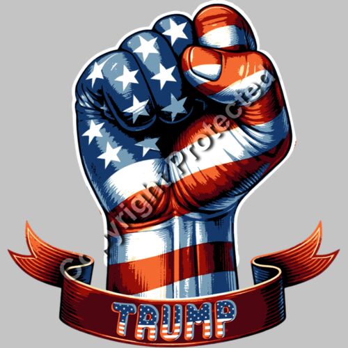 trump 2024 patriotic fist american flag artwork Thumbnail