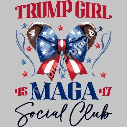 trump girl maga social club 2024 red white blue bow stars Thumbnail