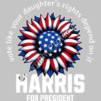 Kamala Harris 2024 campaign sunflower design with patriotic colors and voting message Thumbnail