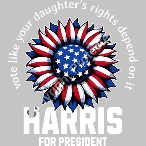 Kamala Harris 2024 campaign sunflower design with patriotic colors and voting message Thumbnail
