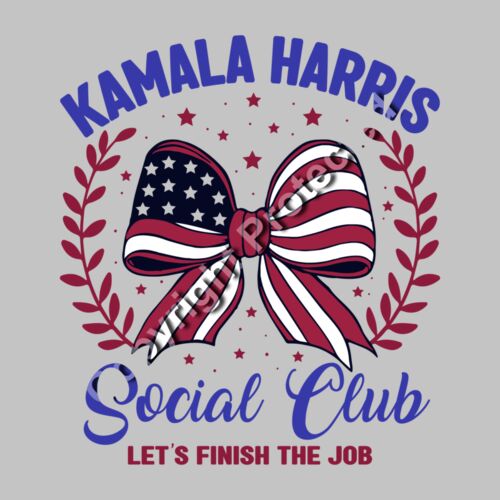Kamala Harris 2024 campaign social club graphic with patriotic bow and motivational slogan Thumbnail