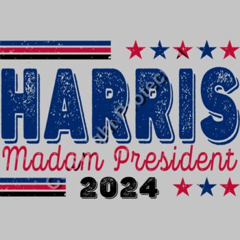 Kamala Harris 2024 campaign slogan with red and blue stars and bold typography  harris madam pre Thumbnail