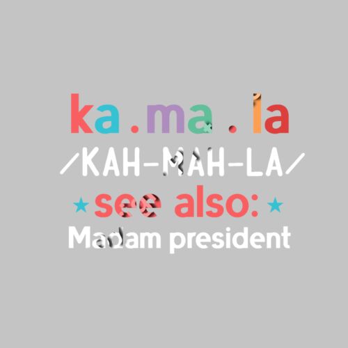 kamala harris 2024 madam president text art colorful design Thumbnail