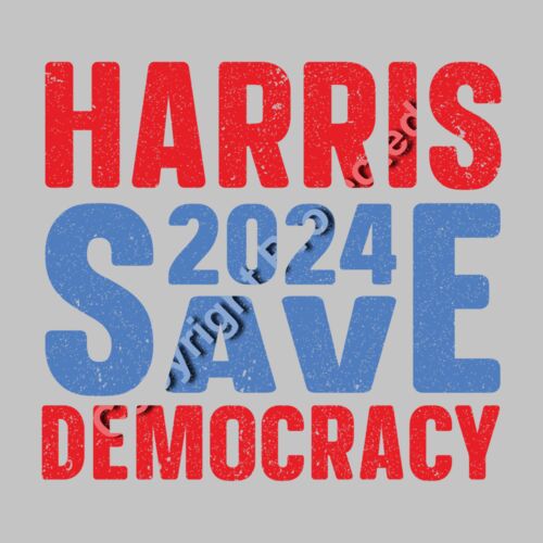 Kamala Harris 2024 Save Democracy Campaign Graphic Text Art    harris 2024 save democracy campai Thumbnail