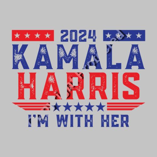 kamala harris 2024 im with her campaign graphic red blue stars Thumbnail