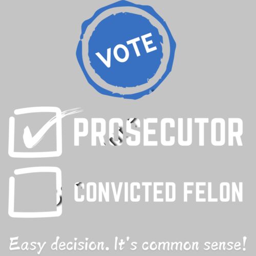 Kamala Harris 2024 election campaign prosecutor convicted felon vote message graphic Thumbnail