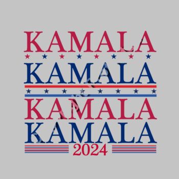 Kamala Harris 2024 campaign text design with red and blue colors and star accents Thumbnail