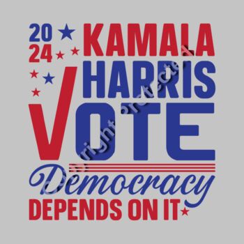 Kamala Harris 2024 election campaign graphic urging voters to participate in democracy with bold Thumbnail