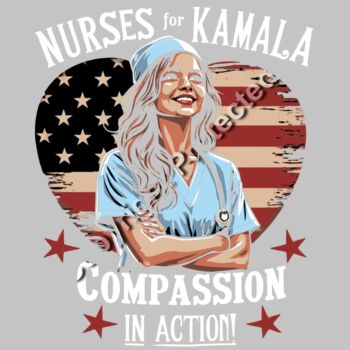 Nurses for Kamala Harris 2024 compassion in action american flag artwork Thumbnail
