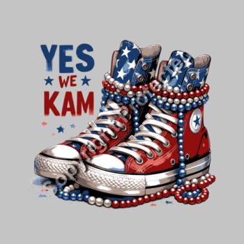 red white blue sneakers Kamala Harris 2024 campaign patriotic theme beads stars Thumbnail