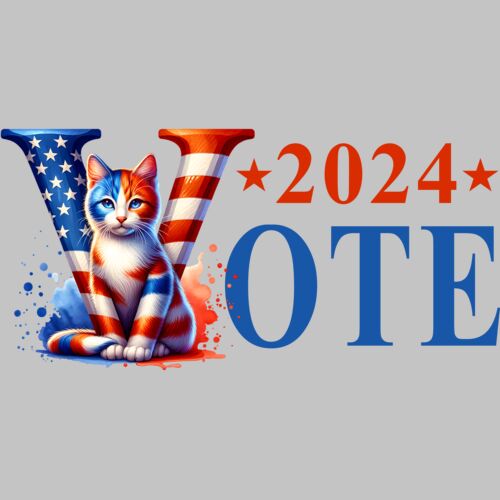 voting cat kamala harris 2024 election patriotic artwork Thumbnail