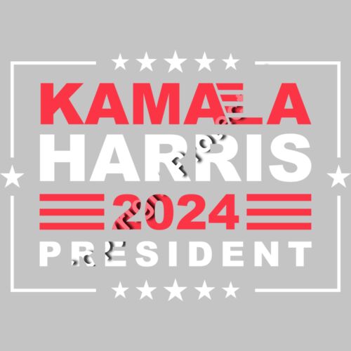 kamala harris 2024 president campaign emblem red white blue stars Thumbnail