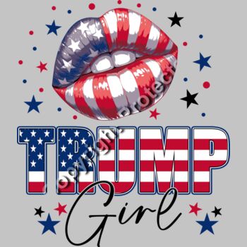 Trump 2024 patriotic design with red  white  and blue lips and bold text Thumbnail