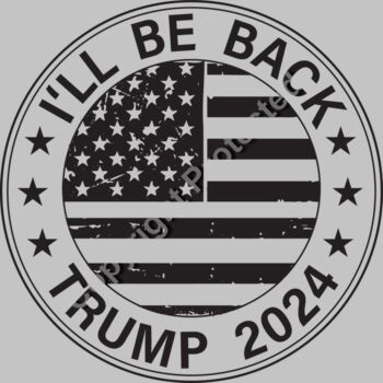Trump 2024 I ll Be Back American Flag Circle Design Thumbnail