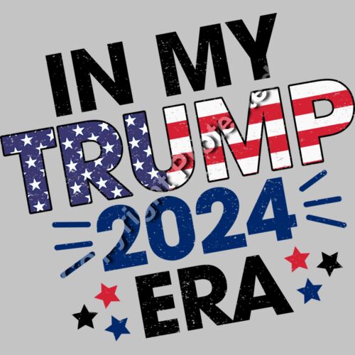 Trump 2024 graphic with stars and American flag colors in bold letters Thumbnail