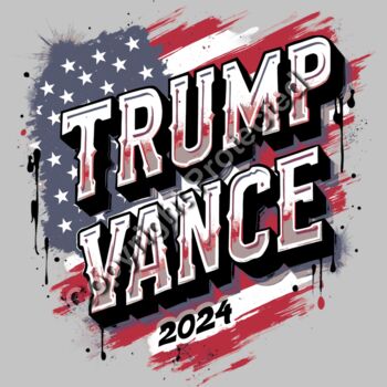trump vance 2024 patriotic artwork american flag background Thumbnail