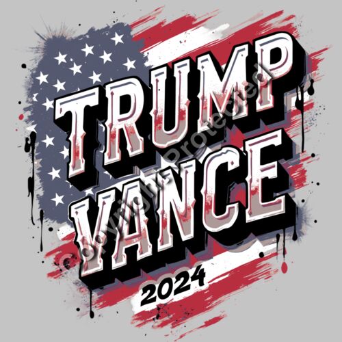 trump vance 2024 patriotic artwork american flag background Thumbnail