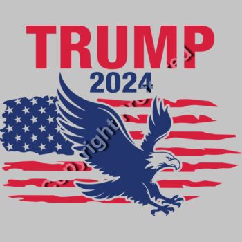 Trump 2024 election eagle graphic with American flag background Thumbnail
