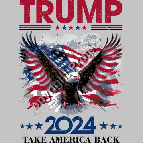 Trump 2024 election patriotic eagle design with American flag background Thumbnail