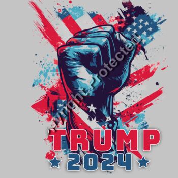trump 2024 fist american flag red white blue artwork Thumbnail