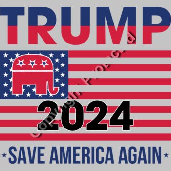 trump 2024 save america again republican elephant american flag design Thumbnail
