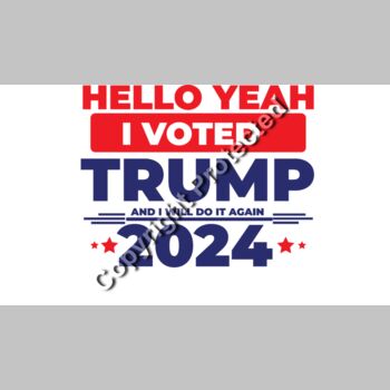 Trump 2024 voting statement graphic with bold text and American themed colors Thumbnail