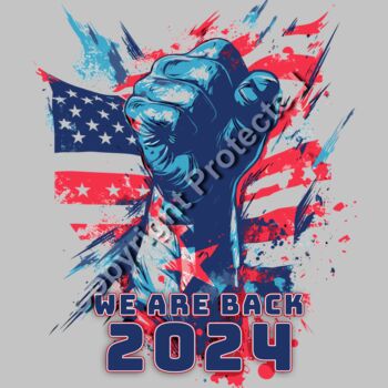 trump 2024 we are back fist american flag vintage style artwork Thumbnail