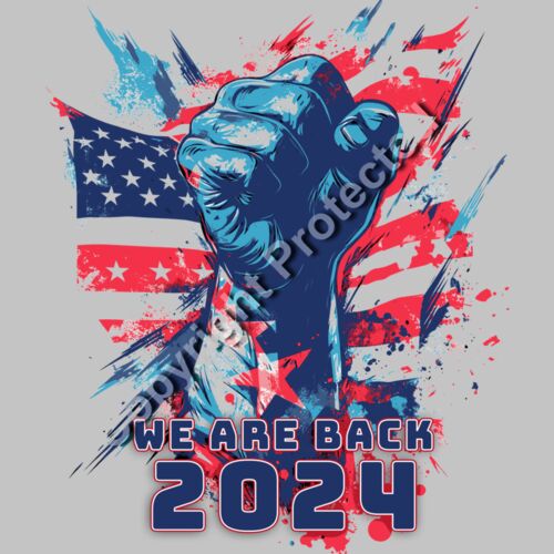 trump 2024 we are back fist american flag vintage style artwork Thumbnail