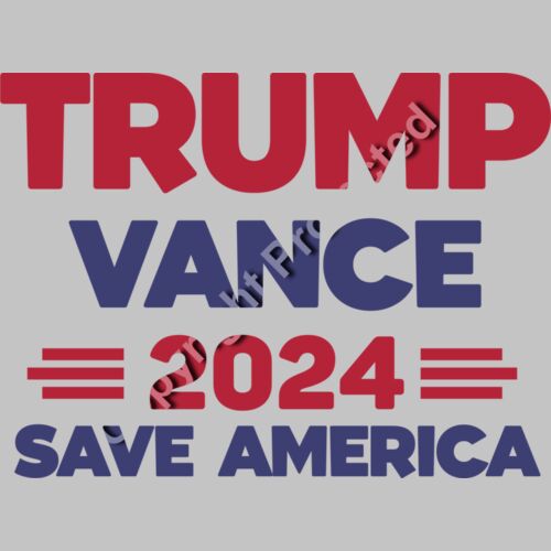 Trump Vance 2024 Save America Campaign Sign Red Blue Text Thumbnail