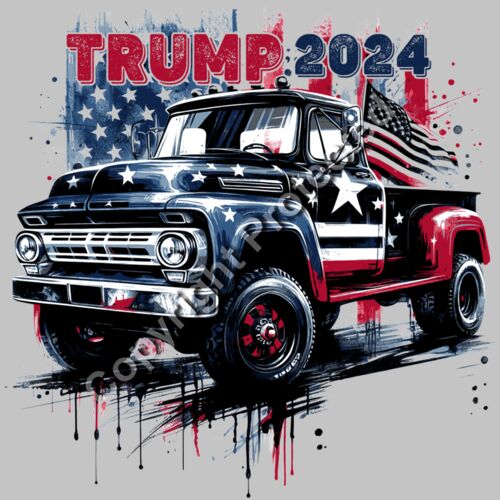 vintage truck american flag trump 2024 election artwork Thumbnail